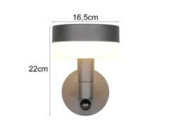 2er Set LED Außenwandleuchten mit Bewegungsmelder in Anthrazit, Höhe 22cm