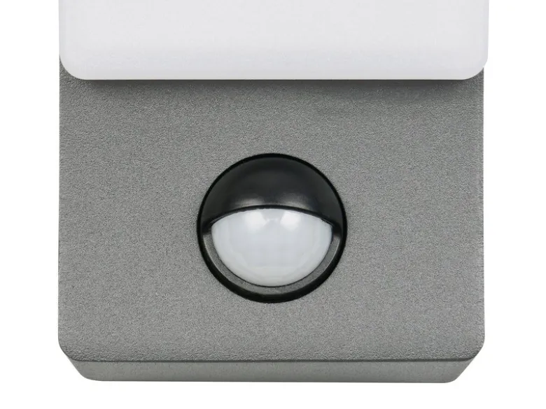 2er Set LED Außenwandleuchten mit Bewegungsmelder in Anthrazit, Höhe 22,5cm