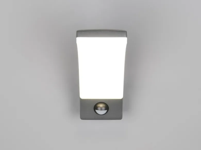 2er Set LED Außenwandleuchten mit Bewegungsmelder in Anthrazit, Höhe 22,5cm