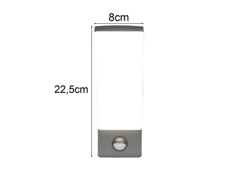 2er Set LED Außenwandleuchten mit Bewegungsmelder in Anthrazit, Höhe 22,5cm