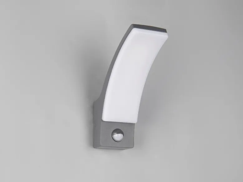 2er Set LED Außenwandleuchten mit Bewegungsmelder in Anthrazit, Höhe 22,5cm
