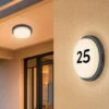 2er Set LED Außenwandleuchten mit Bewegungsmelder & Hausnummer Ø 30cm