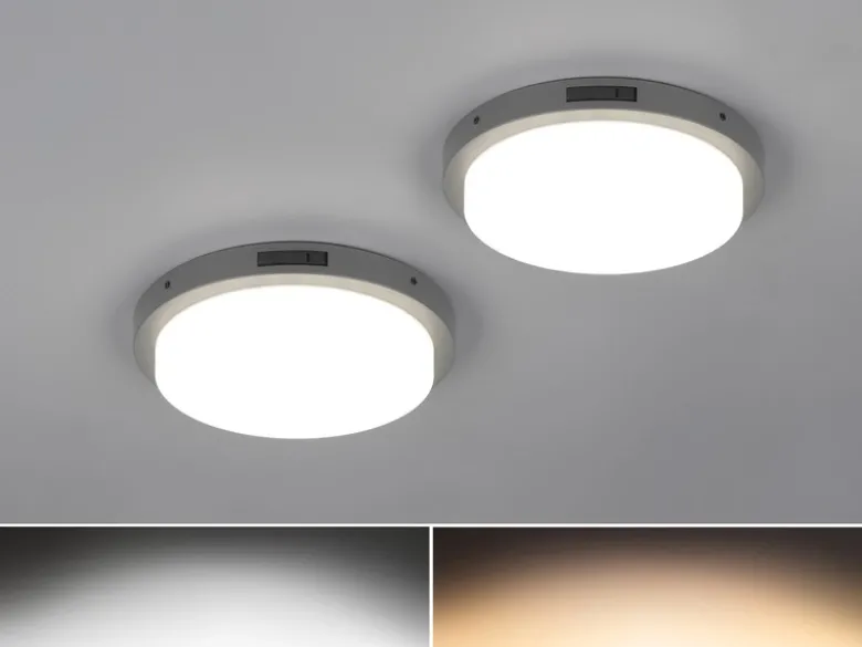 2er Set LED Außenwandleuchten mit Bewegungsmelder & Hausnummer Ø 30cm