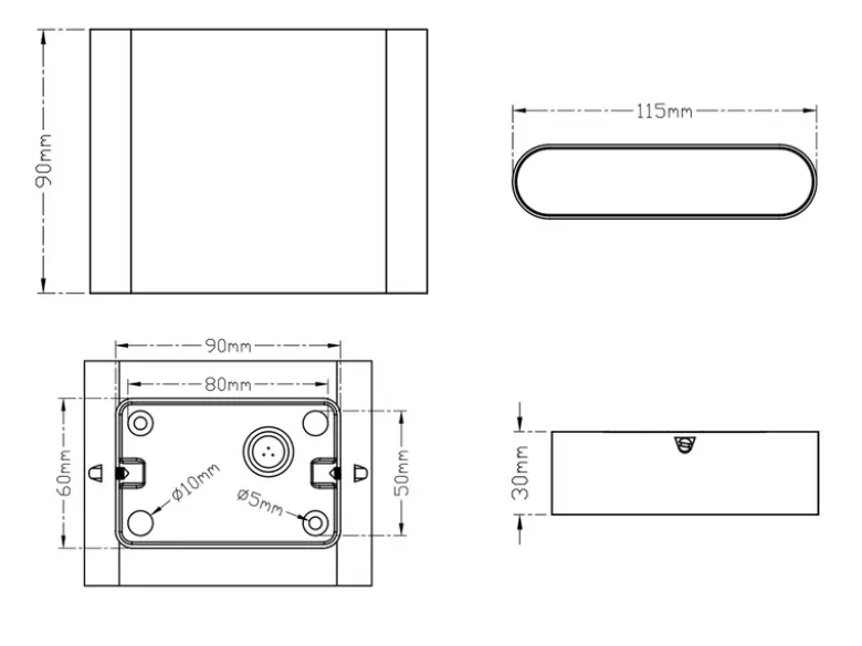 2er SET LED Außenwandleuchten Up and Down Light Weiß, Breite 11,5cm