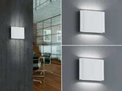 2er SET LED Außenwandleuchten Up and Down Light Weiß, Breite 11,5cm