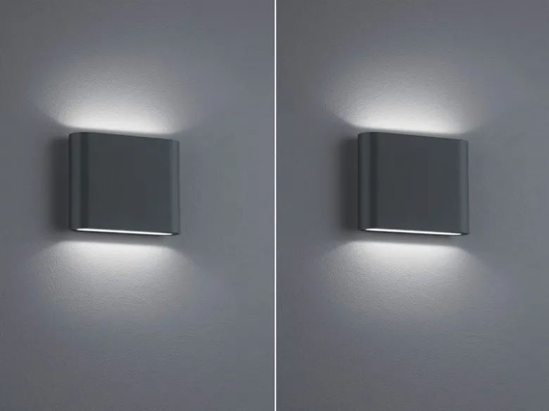 2er SET LED Außenwandleuchten Up and Down Light Anthrazit, Breite 11,5cm