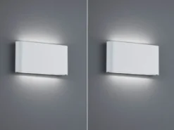 2er SET LED Außenwandleuchten Up and Down Light Weiß, Breite 17,5cm