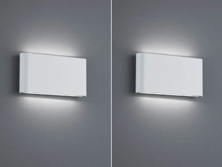 2er SET LED Außenwandleuchten Up and Down Light Weiß, Breite 17,5cm
