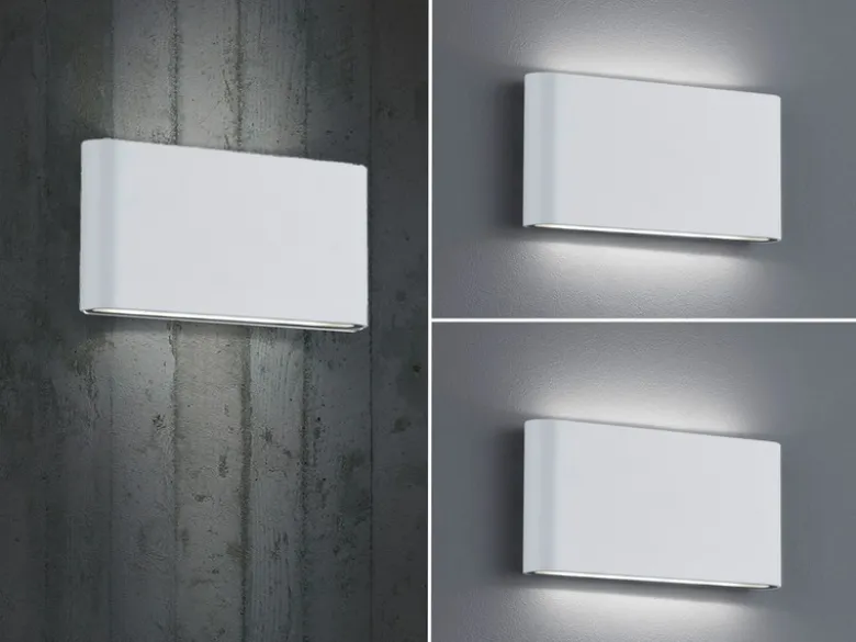 2er SET LED Außenwandleuchten Up and Down Light Weiß, Breite 17,5cm