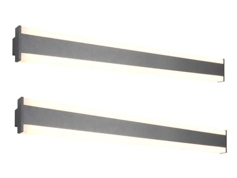 2er-Set LED Außenwandleuchten Up and Down Lichteffekt, Anthrazit 100cm lang