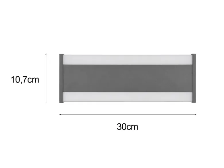 2er-Set LED Außenwandleuchten Up and Down Lichteffekt, Anthrazit Breite 30cm