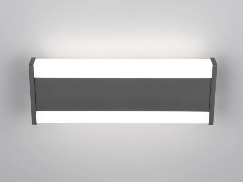 2er-Set LED Außenwandleuchten Up and Down Lichteffekt, Anthrazit Breite 30cm