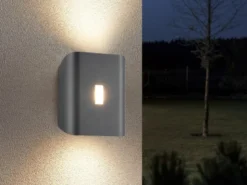2er Set LED Außenwandleuchten Up and Down & Lichtfarbe einstellbar, H 20cm