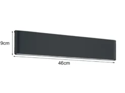 2er SET LED Außenwandleuchten Up and Down Light Anthrazit, Breite 46,5cm