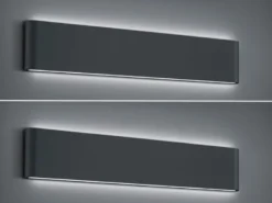 2er SET LED Außenwandleuchten Up and Down Light Anthrazit, Breite 46,5cm