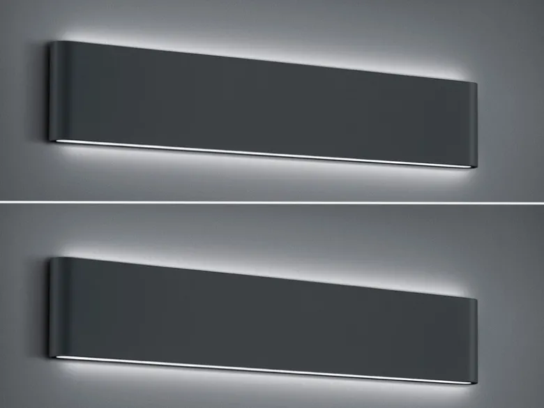 2er SET LED Außenwandleuchten Up and Down Light Anthrazit, Breite 46,5cm