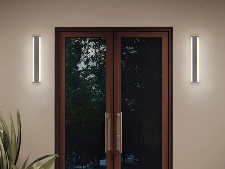 2er-Set LED Außenwandleuchten Up and Down Lichteffekt, Anthrazit 60cm lang