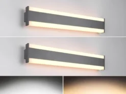 2er-Set LED Außenwandleuchten Up and Down Lichteffekt, Anthrazit 60cm lang