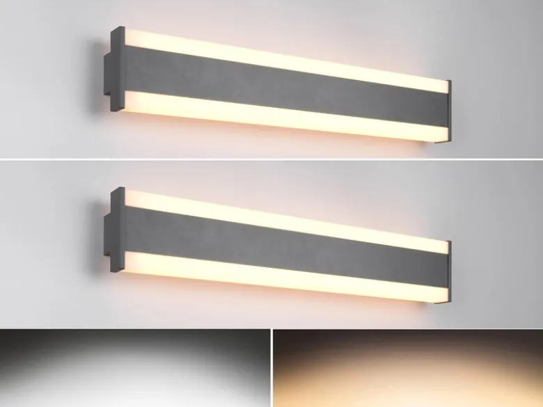 2er-Set LED Außenwandleuchten Up and Down Lichteffekt, Anthrazit 60cm lang