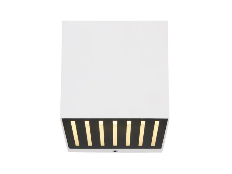 2er Set LED Außenwandleuchten Würfel aus Aluminium in Weiß, 10x10cm