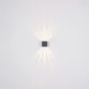 2er Set LED Außenwandleuchten Würfel aus Aluminium in Anthrazit, 10x10cm