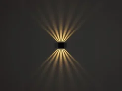 2er Set LED Außenwandleuchten Würfel aus Aluminium in Anthrazit, 10x10cm
