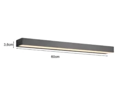 2er SET LED Badezimmer Wandleuchten Up-Down Schwarz, Breite 60cm