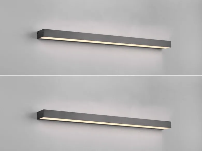 2er SET LED Badezimmer Wandleuchten Up-Down Schwarz, Breite 90cm