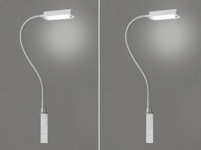 2er SET LED Bettlampen Silber dimmbar, zum Anschrauben, mit Stecker, Breite 3cm