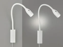 2er SET LED Bettlampen Weiß mit Kabel & Stecker, Gestensteuerung, Breite 4cm