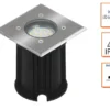 4er-Set LED-Bodeneinbaustrahler Outdoor, eckig, befahrbar, max 800 kg Last, IP65