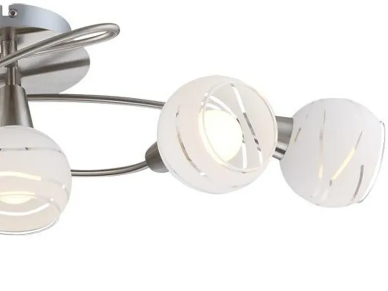 2er SET LED Deckenlampen 5-flammig, Glasschirme satiniert, Breite 62,4cm