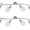 2er Set LED Deckenstrahler 4-flammig, Glasschirme satiniert, Breite 70cm