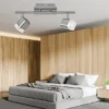 2er SET LED Deckenstrahler 2-flammig Silber matt, Breite 34cm