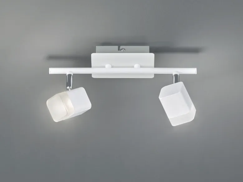 2er SET LED Deckenstrahler 2-flammig Weiß matt, Breite 34cm