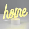 2er SET LED Dekoleuchte mit Schriftzug home Batterie- oder USB betrieben H: 16cm