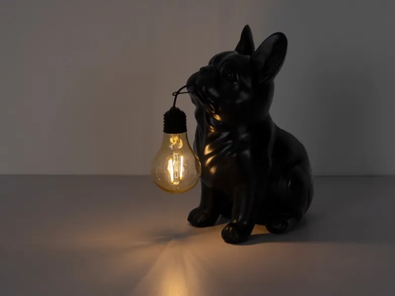 2er Set LED Deko Solarleuchten Hundelampe Bulldogge in Schwarz, Höhe 24,5cm