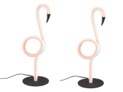 2er SET LED Deko Tischlampen Rosa mit Schnurschalter, Höhe 35cm