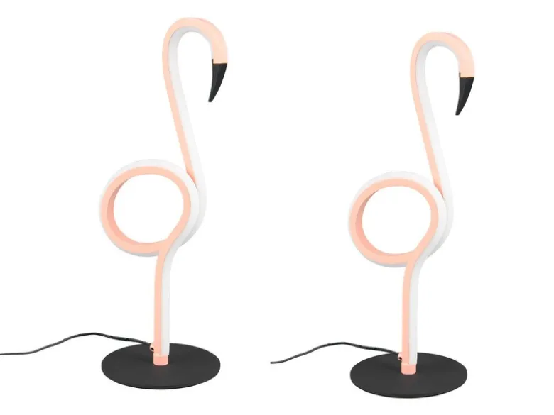 2er SET LED Deko Tischlampen Rosa mit Schnurschalter, Höhe 35cm