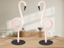 2er SET LED Deko Tischlampen Rosa mit Schnurschalter, Höhe 35cm