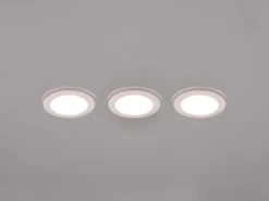 3er SET LED Einbaustrahler ARGUS Weiß mit Fernbedienung dimmbar & RGBW, Ø 8cm