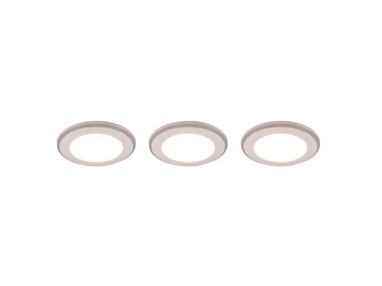 3er SET LED Einbaustrahler ARGUS Weiß mit Fernbedienung dimmbar & RGBW, Ø 8cm