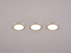 3er SET LED Einbaustrahler ARGUS Chrom mit Fernbedienung dimmbar & RGBW, Ø 8cm