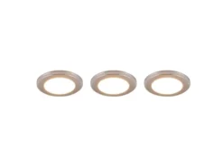 3er SET LED Einbaustrahler ARGUS Chrom mit Fernbedienung dimmbar & RGBW, Ø 8cm