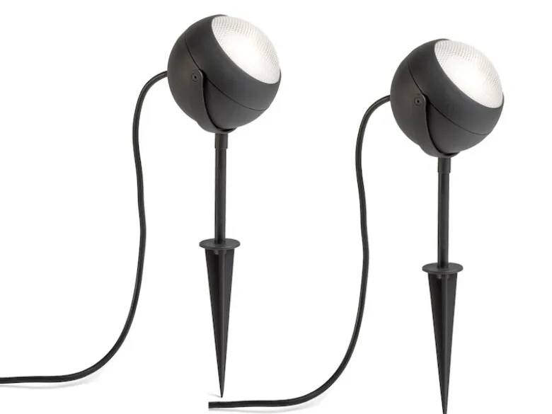 2er-Set LED-Erdspießstrahler Gartenstrahler LECCE 40cm Alu, schwenkbar, 4W, IP44