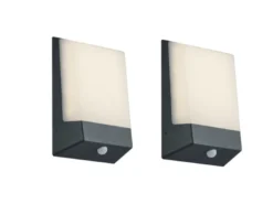 2er Set LED Hausnummernleuchten mit Dämmerungssensor, Anthrazit