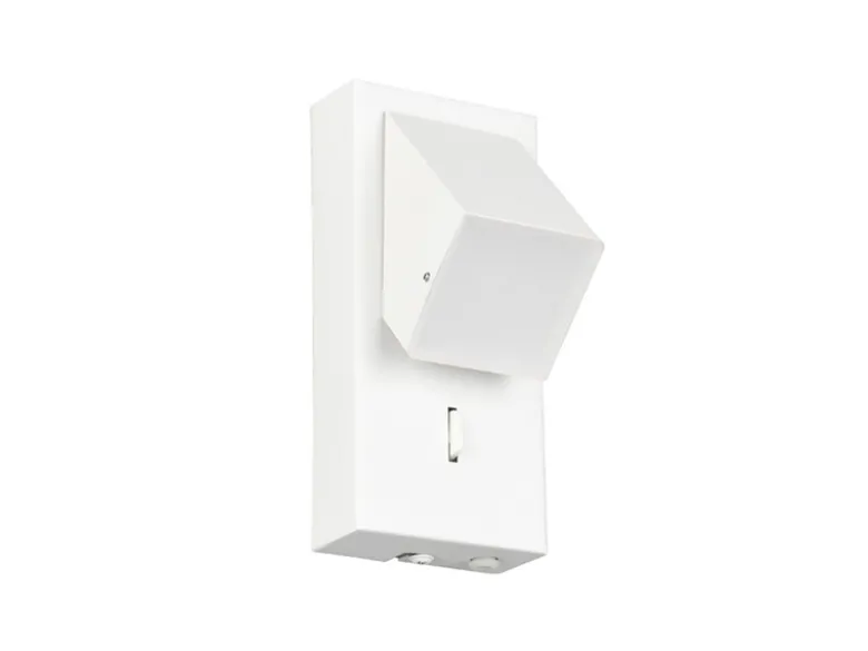 2er SET LED Innen Wandleuchten schwenkbar mit Schalter, Weiß, Höhe 15cm