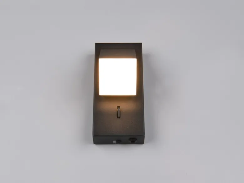 2er SET LED Innen Wandleuchten schwenkbar mit Schalter, Schwarz, Höhe 15cm