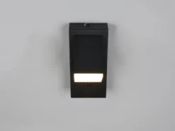 2er SET LED Innen Wandleuchten schwenkbar mit Schalter, Schwarz, Höhe 15cm
