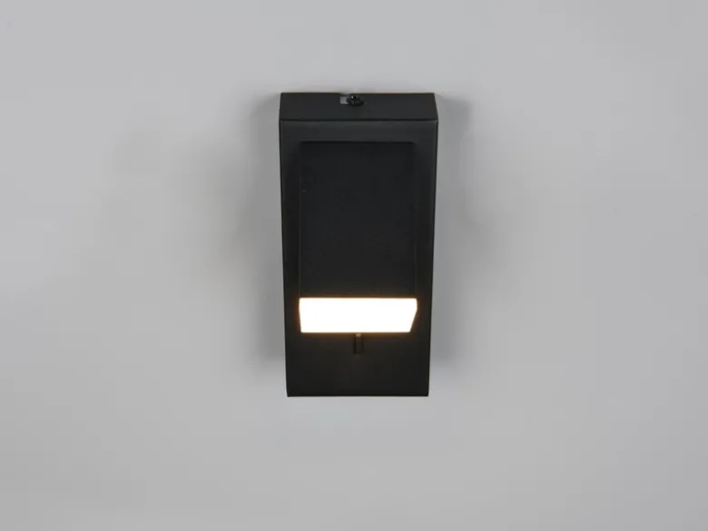 2er SET LED Innen Wandleuchten schwenkbar mit Schalter, Schwarz, Höhe 15cm